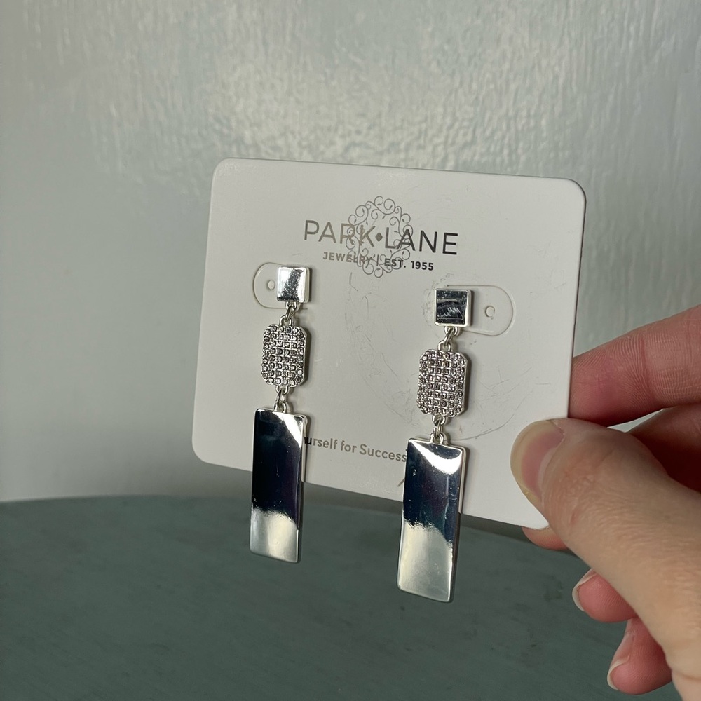 Park Lane Shimmering Silver Drop Earrings - Picture 5 of 5